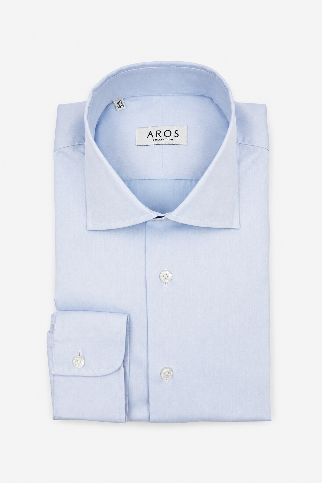 Light Blue Cotton Classic Semi-cutaway Shirt