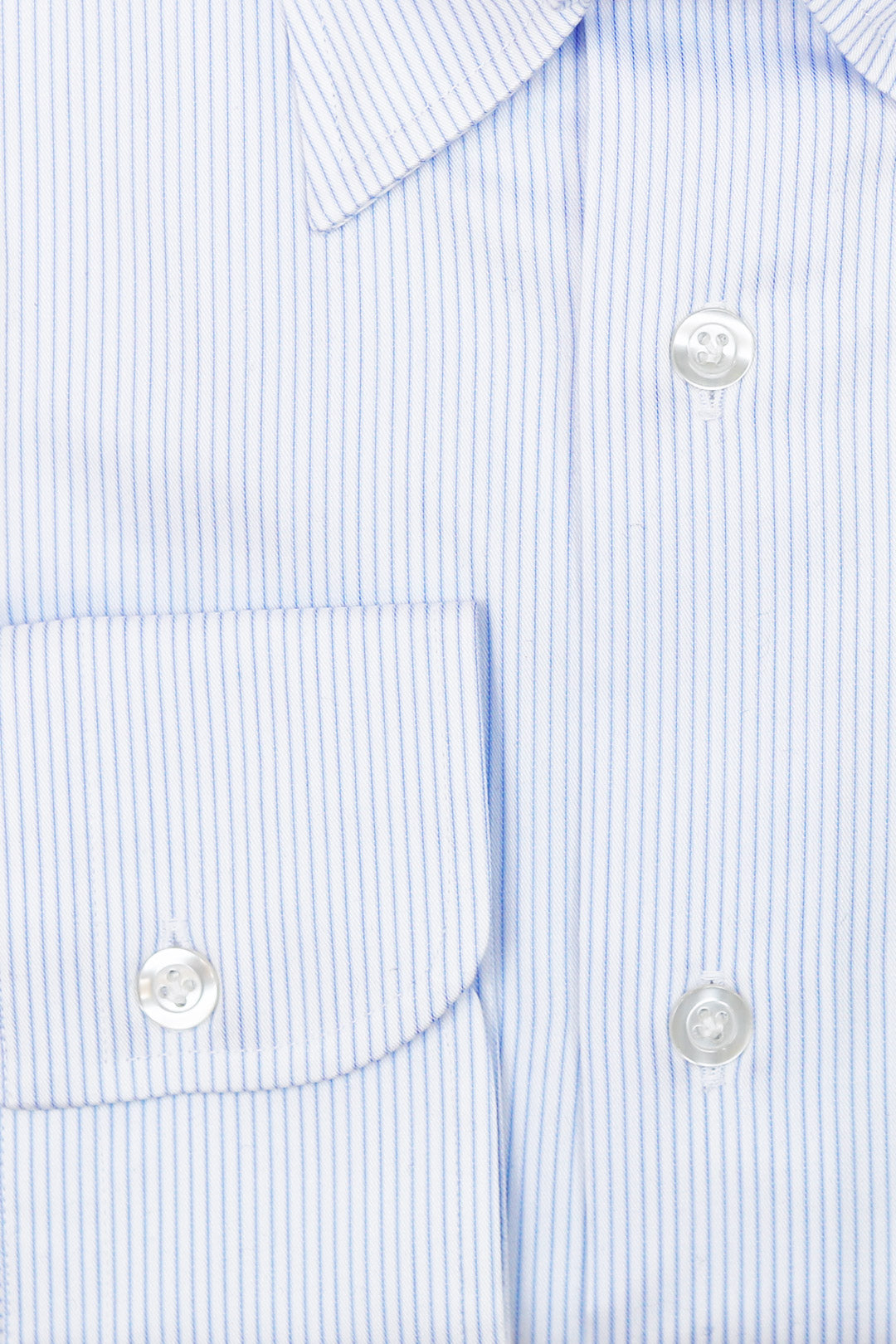 Light Blue Stripe Cotton Hidden Button Down Shirt