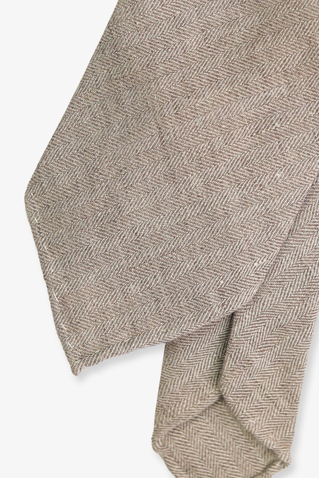 Light Brown Herringbone Linen Tie