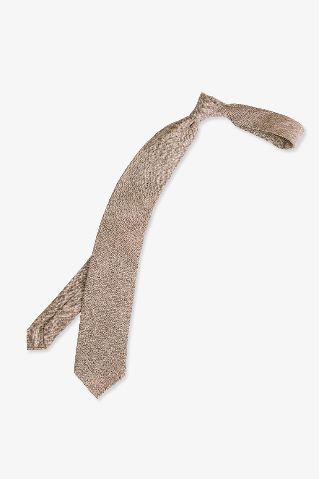 Light Brown Herringbone Linen Tie