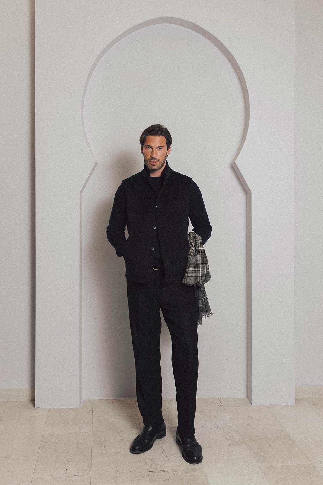 Midnight Blue Cashmere Wool Lyocell Trouser