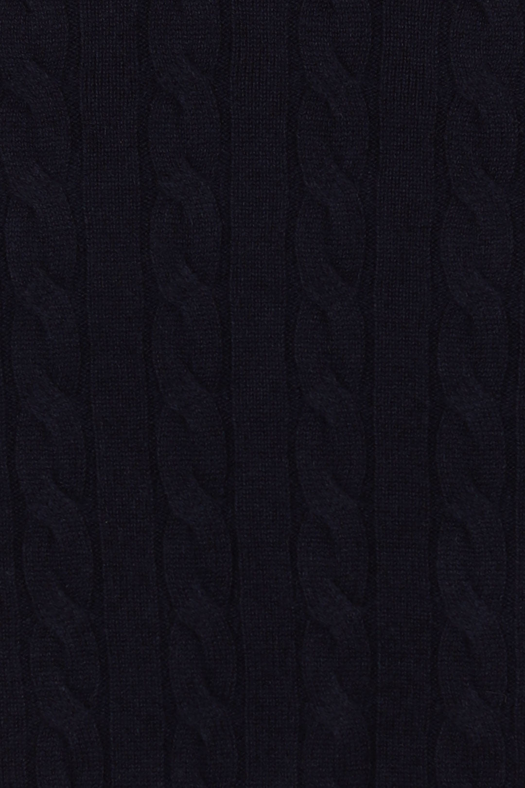 Midnight Blue Pure Cashmere Cable Knit Sweater