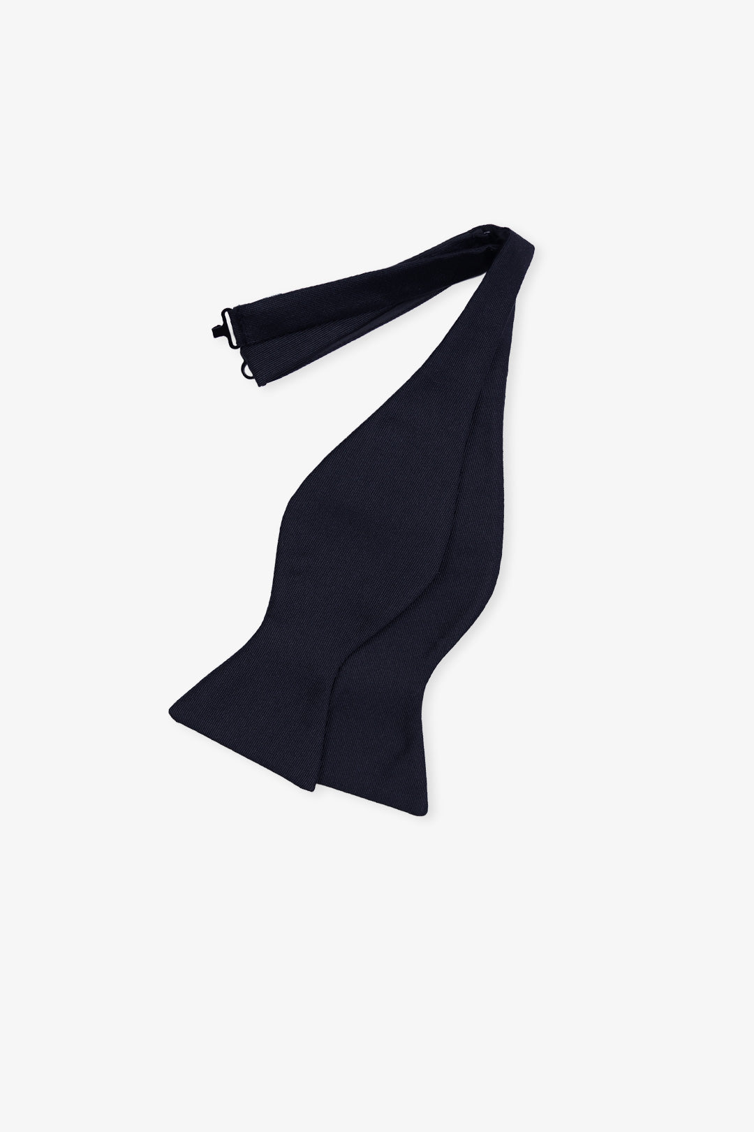 Midnight Blue Ribbed Silk Self Tied Bow Tie