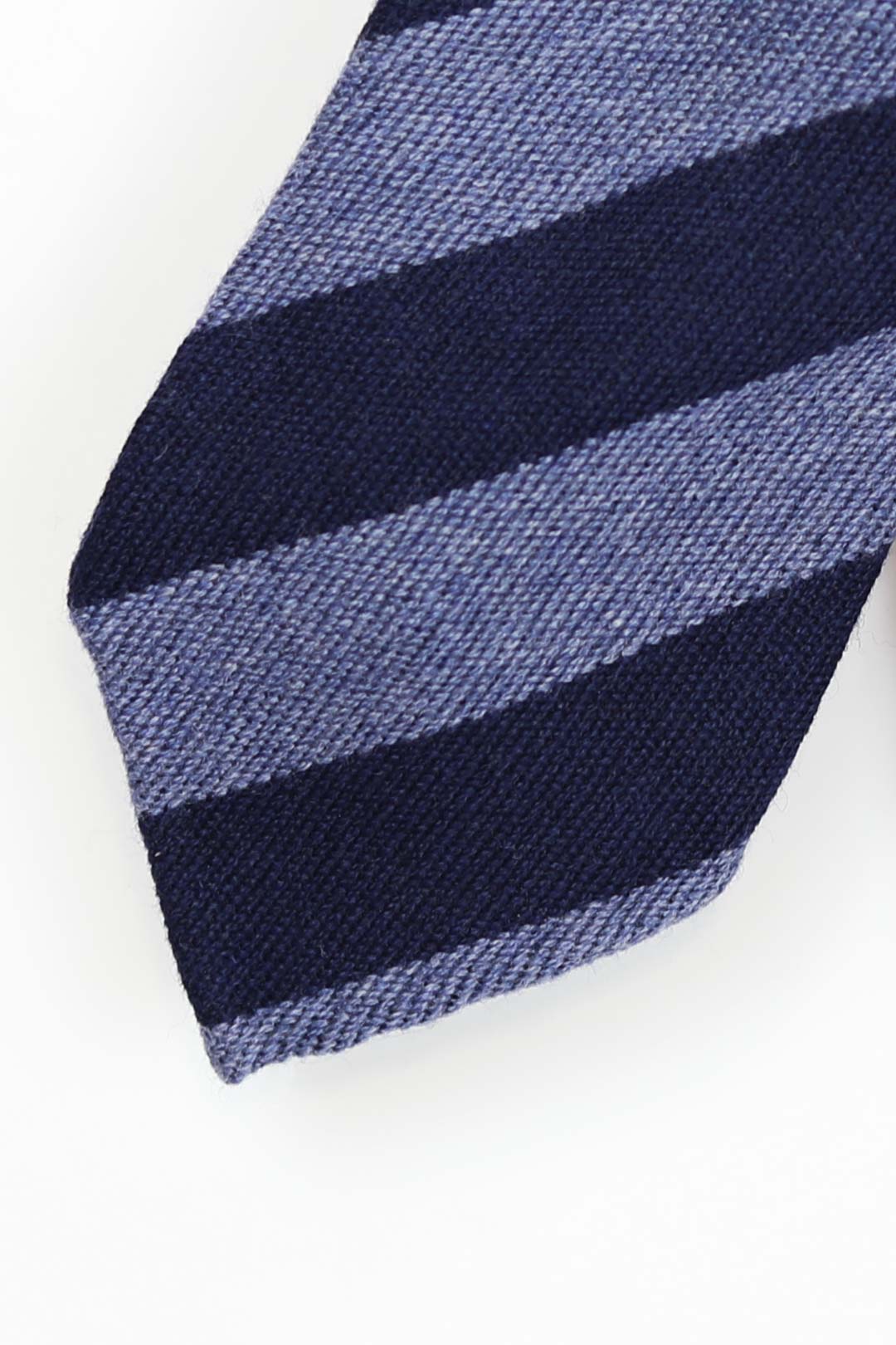 Navy Blue Stripe Cashmere Silk Tie