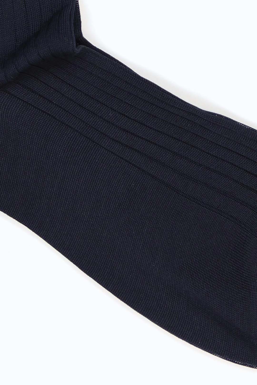 Navy Cotton Ankle Length Ribbed Socks