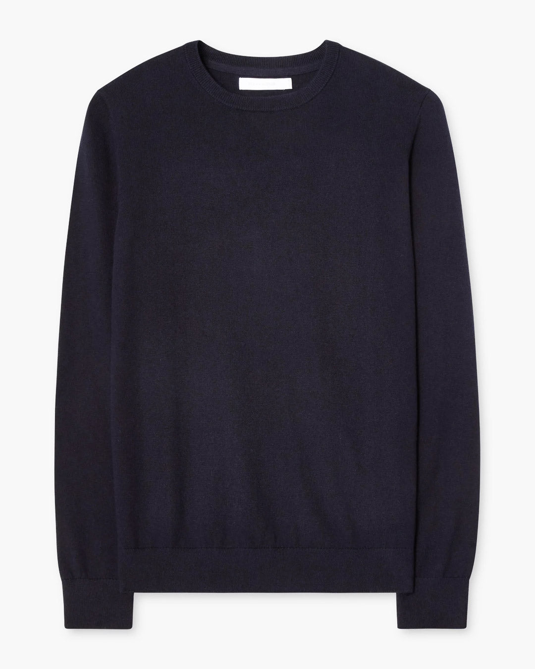 Navy Cotton Cashmere Crewneck Sweater