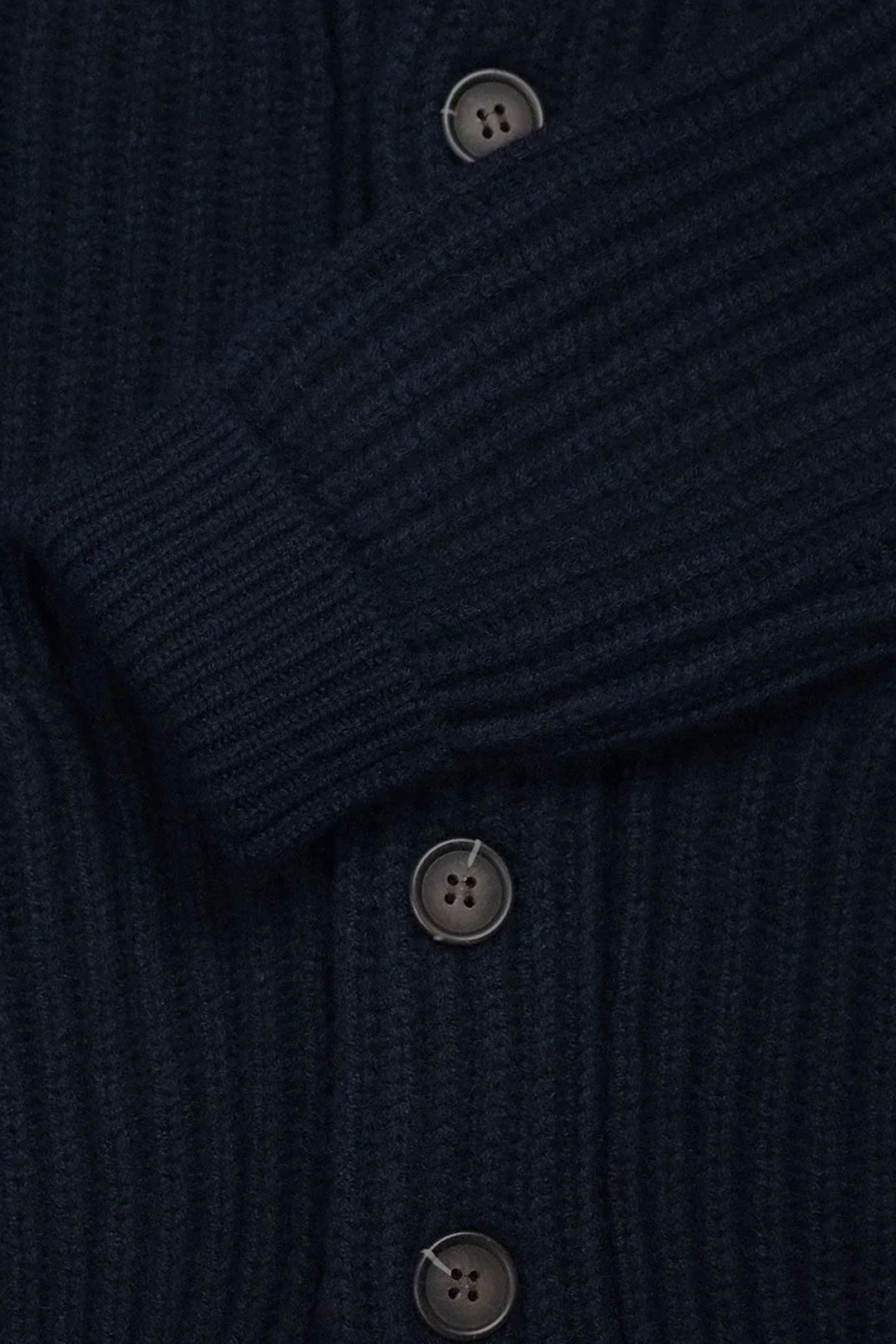 Navy Heavy Knitted Cashmere Shawl Collar Cardigan