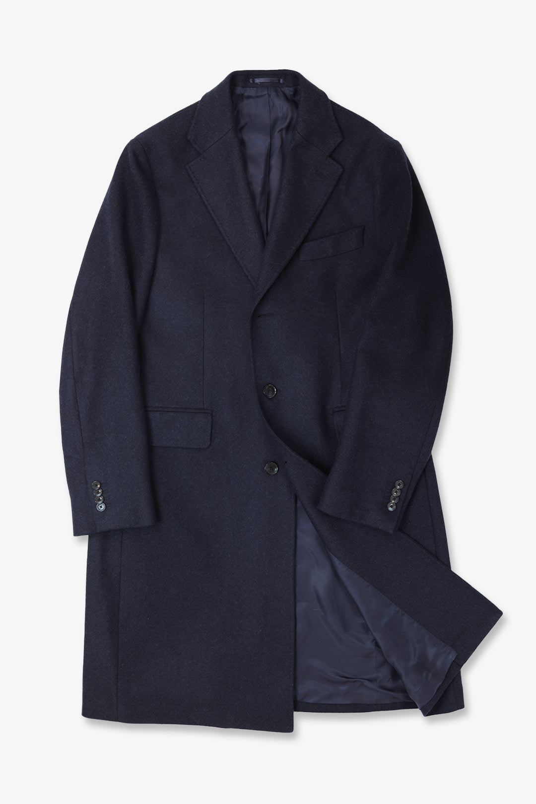 Navy Loro Piana Zelander Merino Wool Coat