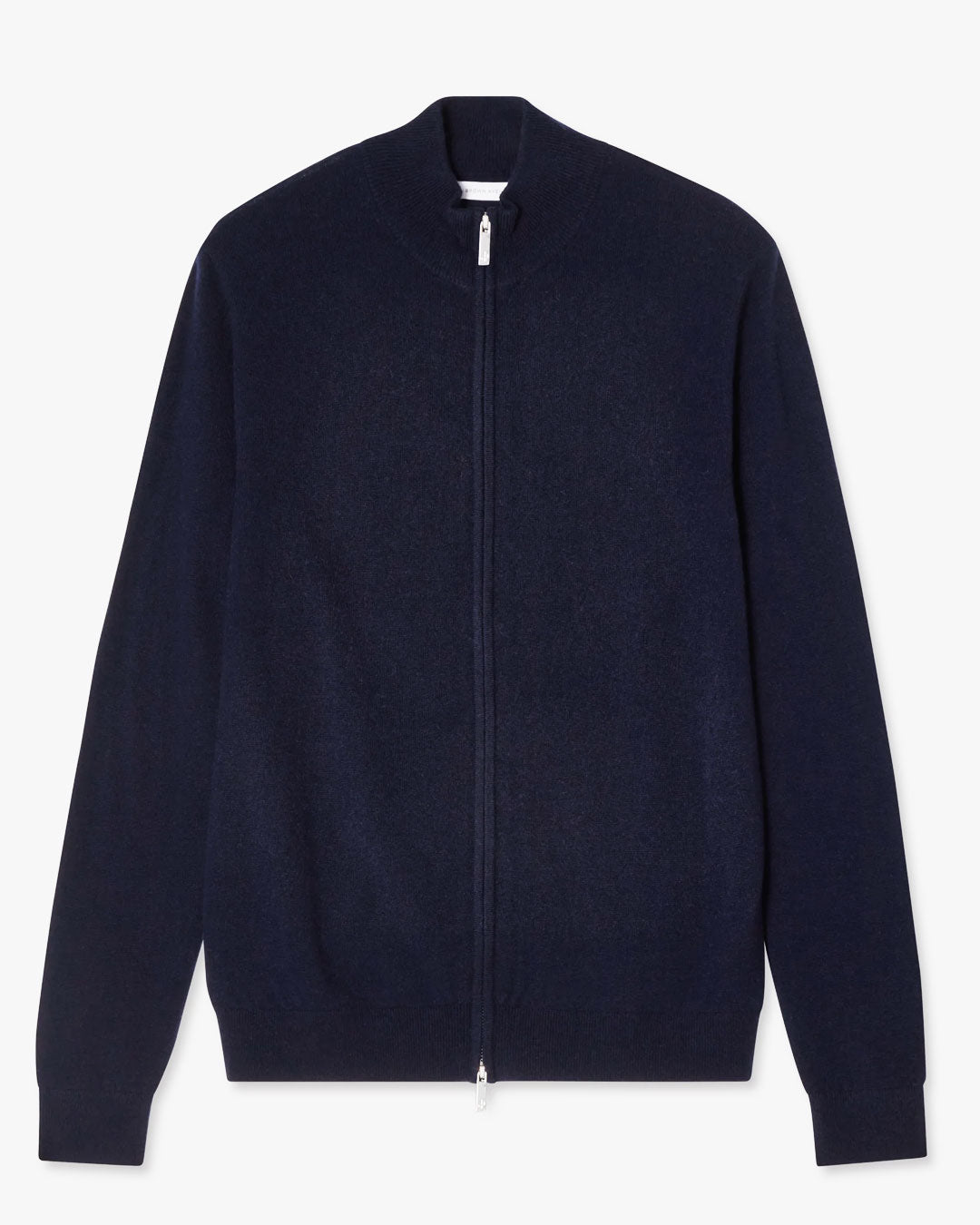Navy Merino Cashmere Full Zip Cardigan