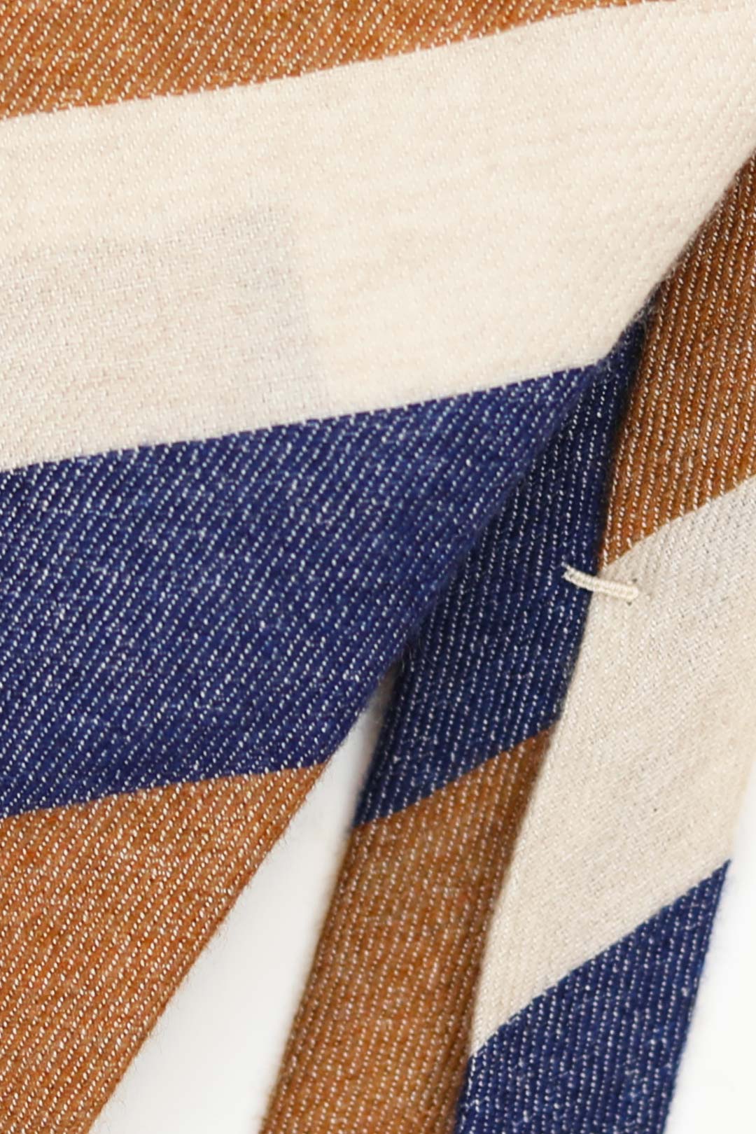 Navy Nougat Beige Block Stripe Cashmere Tie