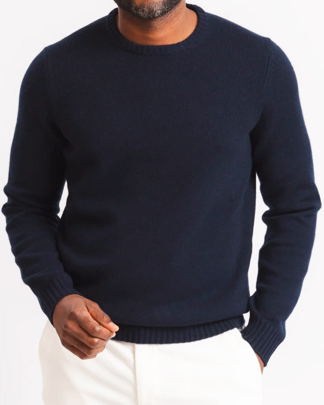 Navy Wool Cashmere Chunky Sweater