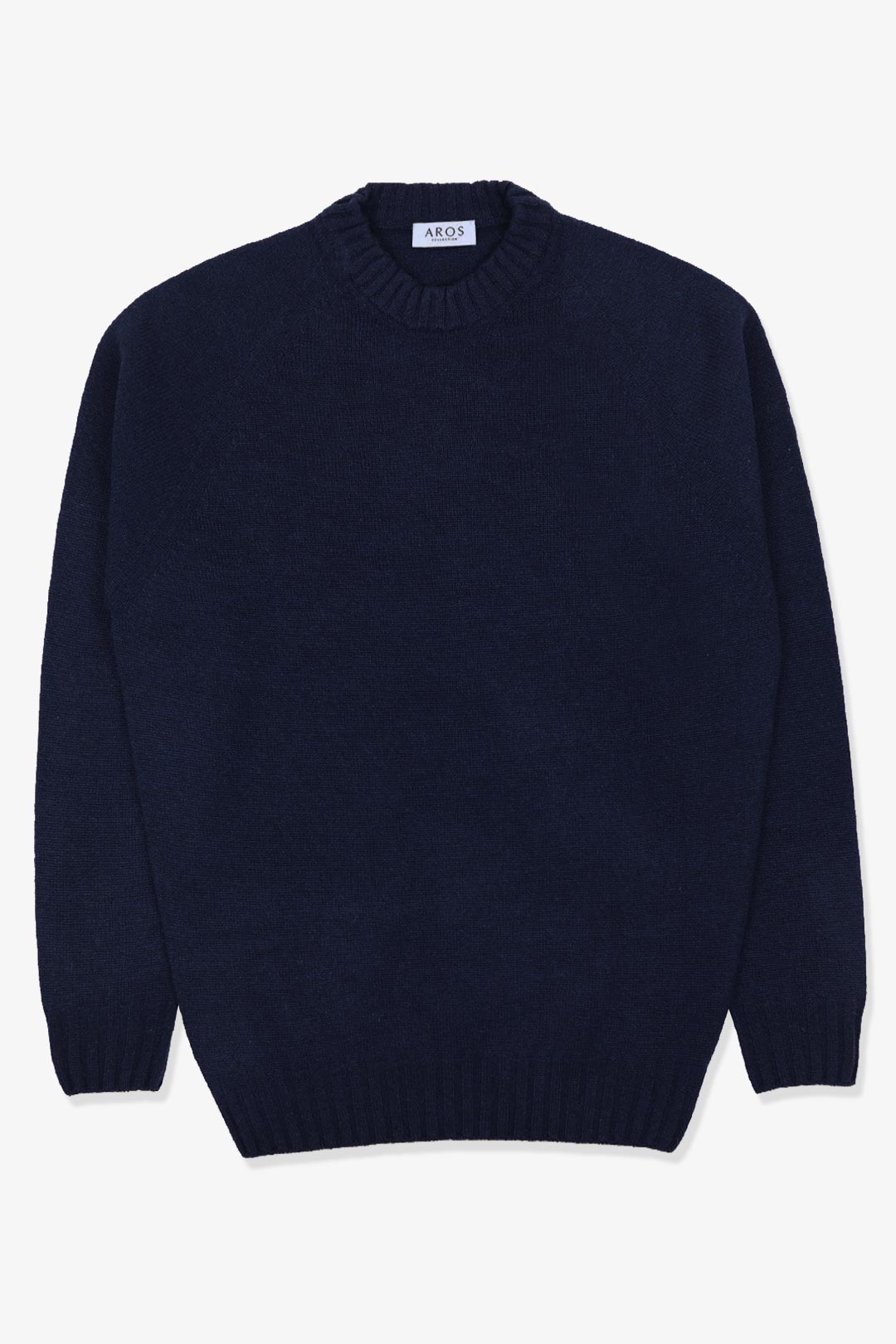 Navy Wool Cashmere Crewneck Sweater