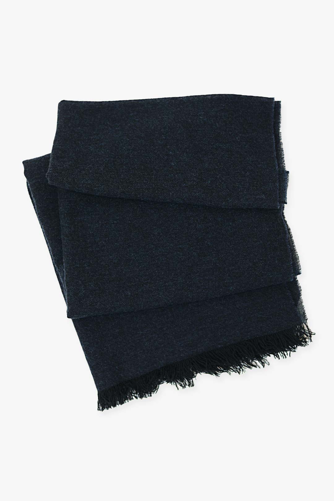 Navy Woven Lightweight Cashmere Scarf