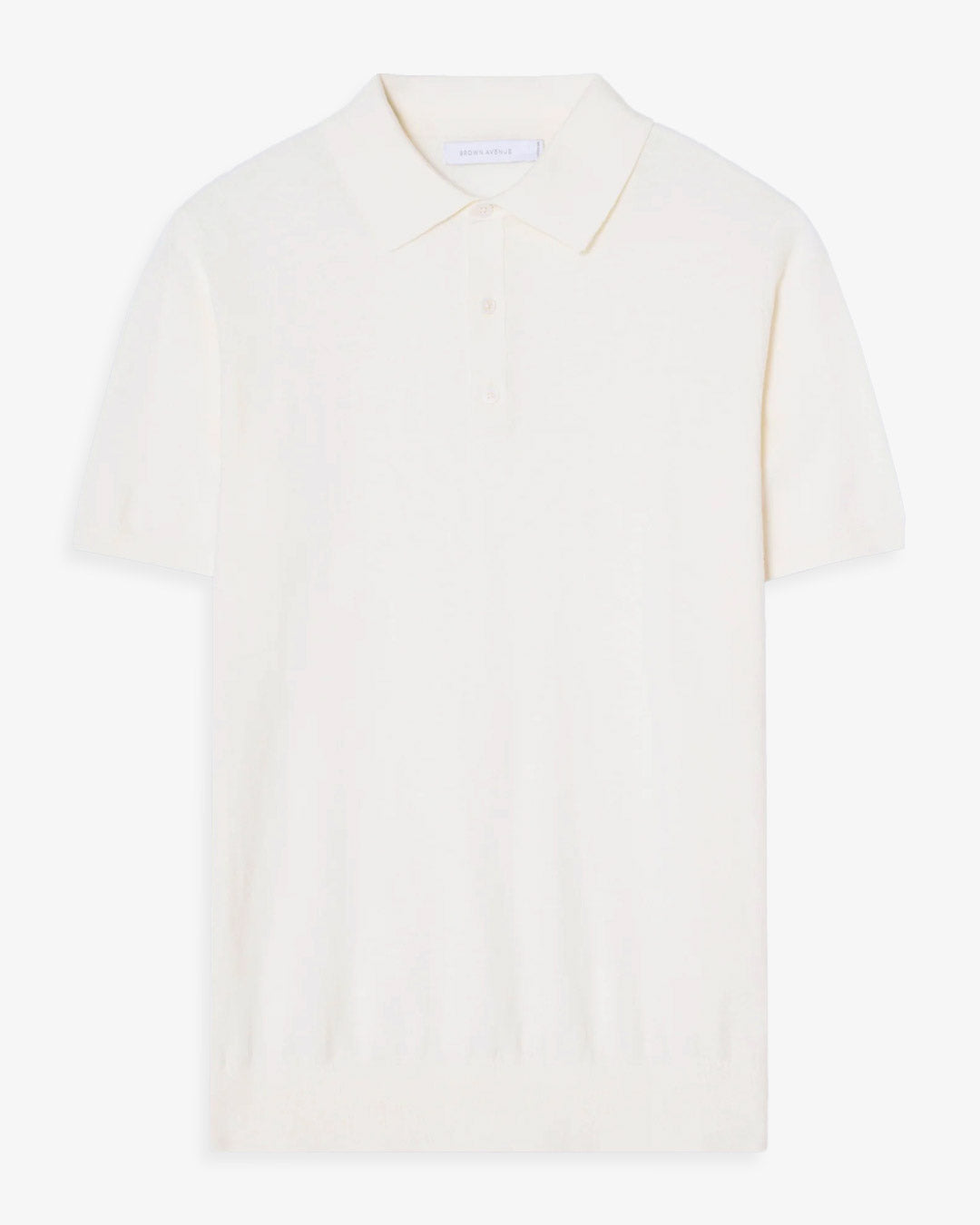 Off White Cotton Cashmere Knitted Polo Shirt