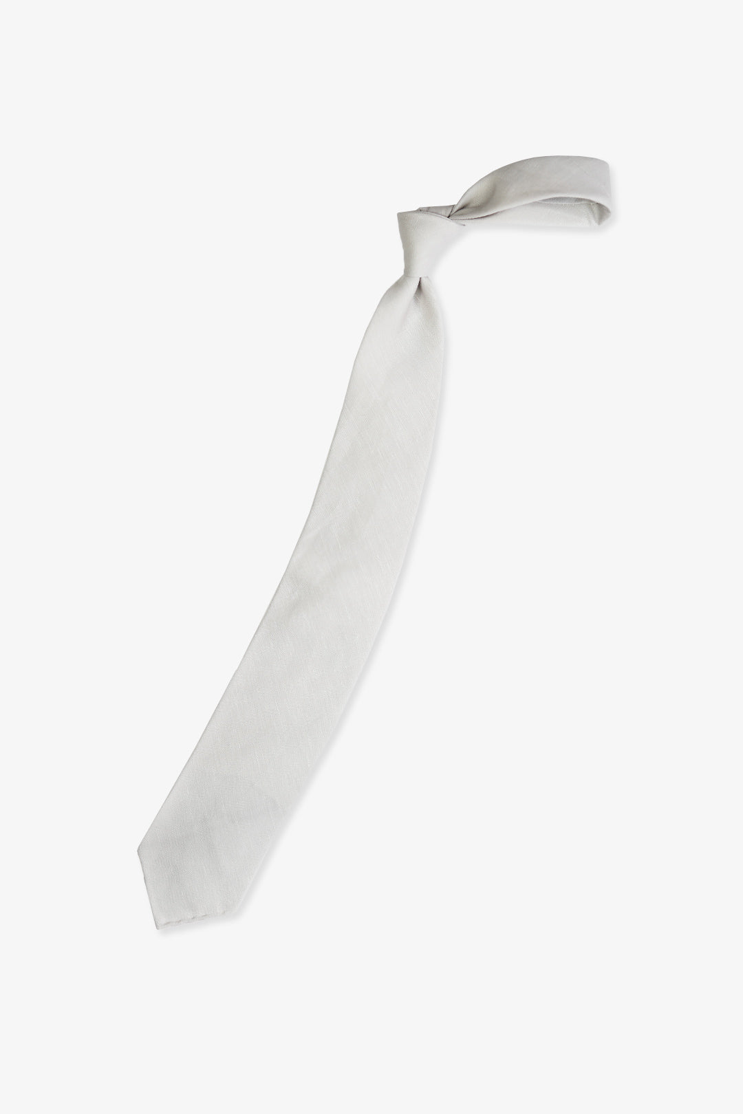 Pearl Grey Lightweight Wool Linen Tie