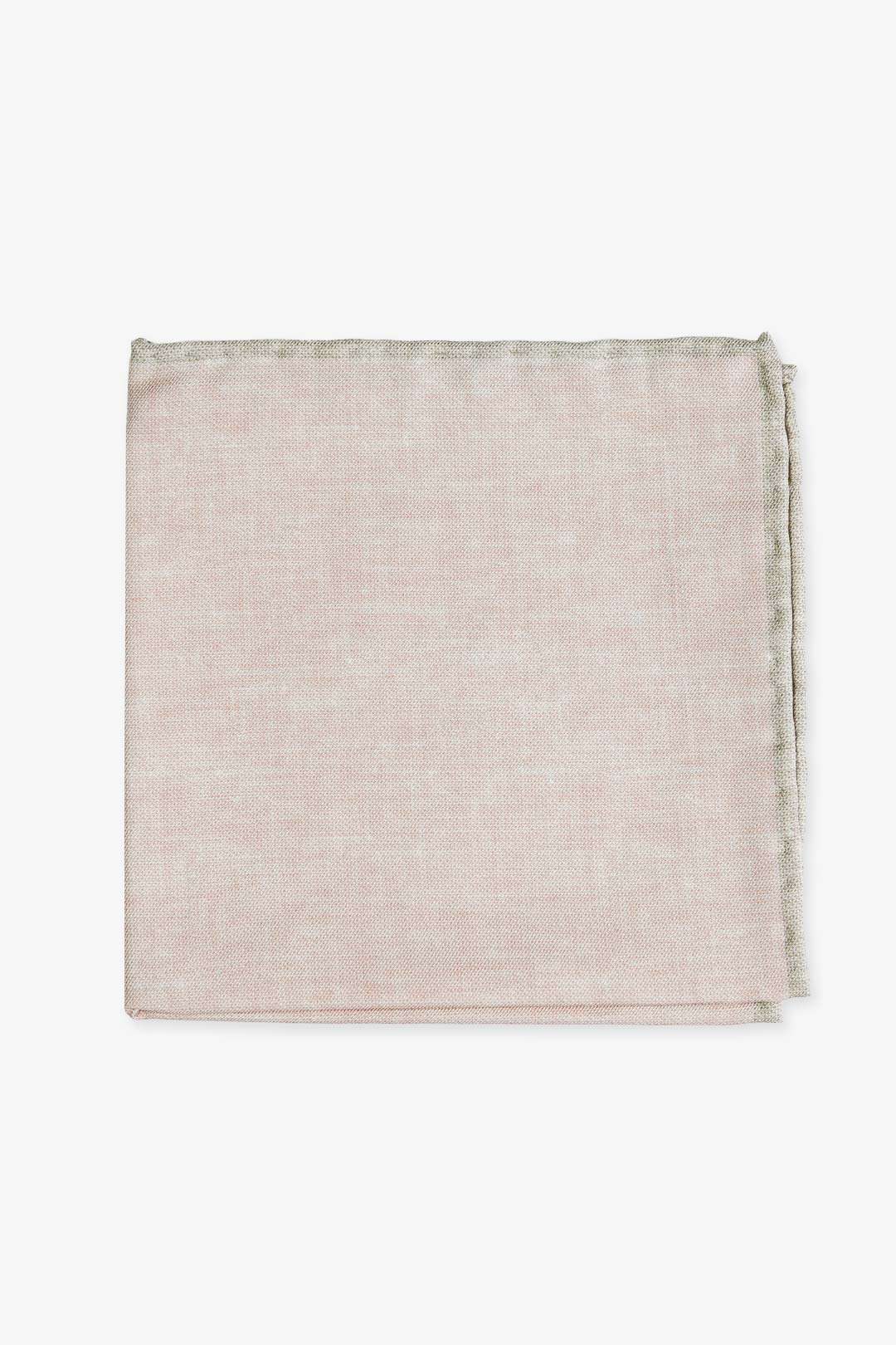 Pink Beige Peach Silk Cotton Pocket Square