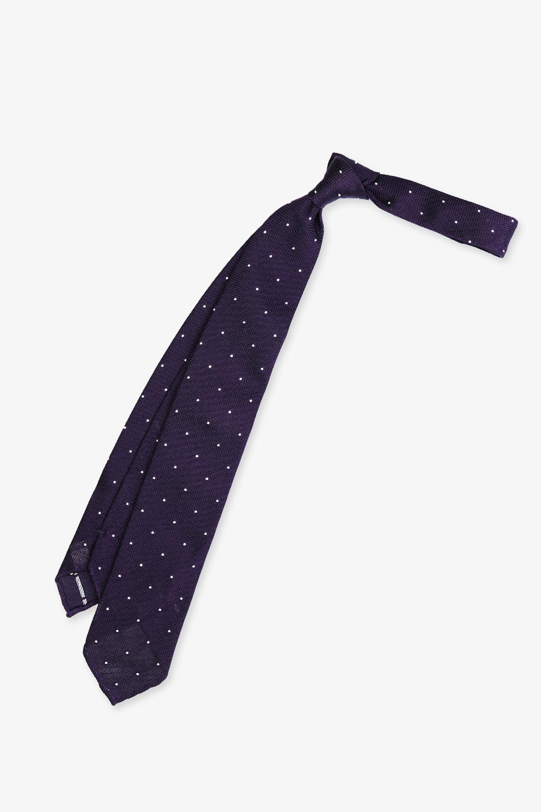 Purple White Polka Dot Silk Grenadine Tie