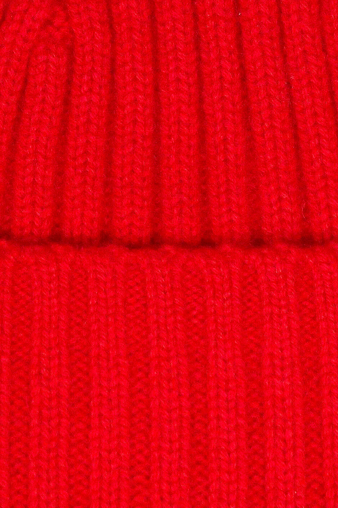 Red Rib Knitted Heavy Cashmere Beanie