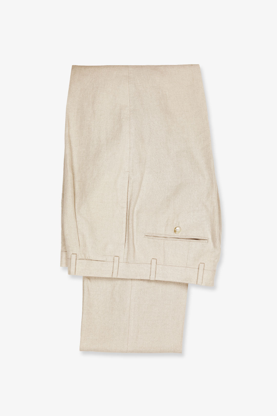 Sand Linen Single Pleat Wide Leg Trouser
