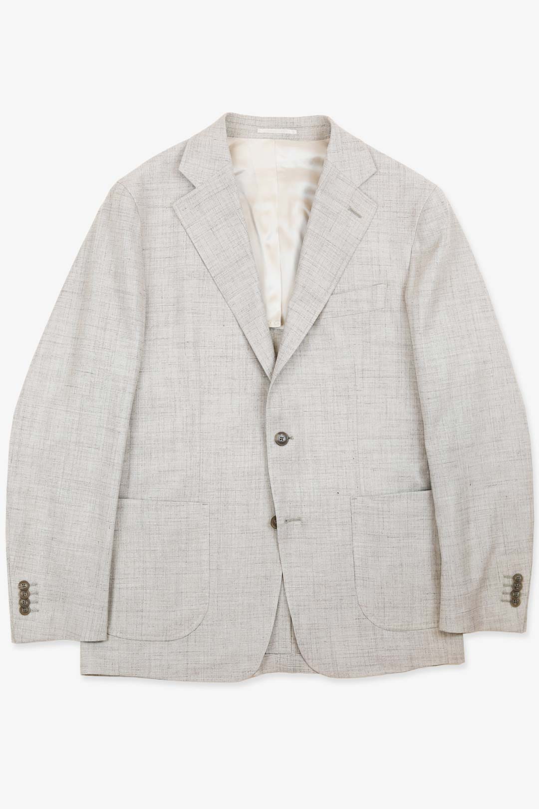 Sand Melange Wool Silk Linen Blazer