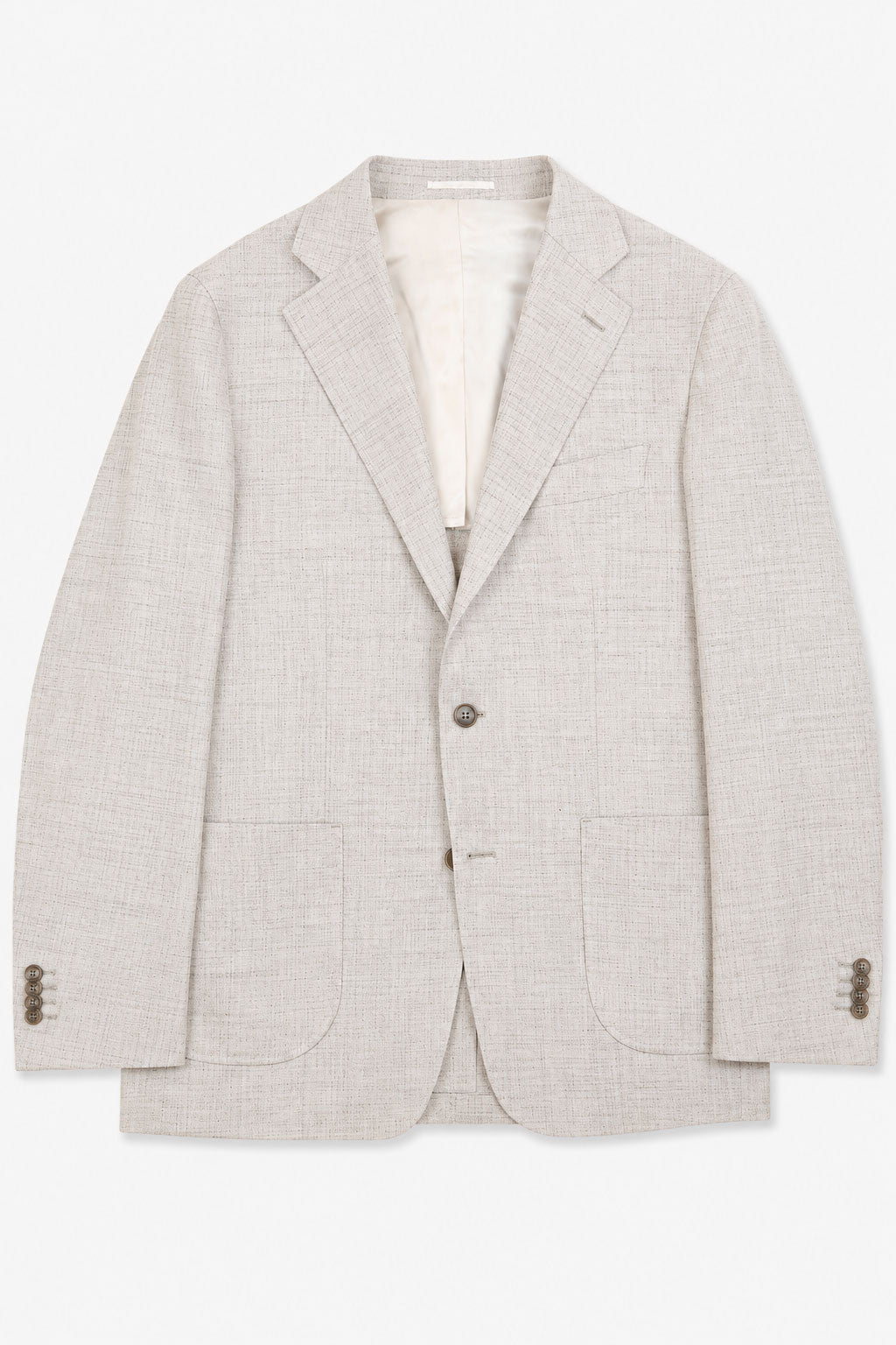 Sand Melange Wool Silk Linen Blazer