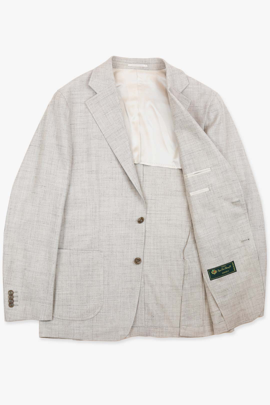 Sand Melange Wool Silk Linen Blazer