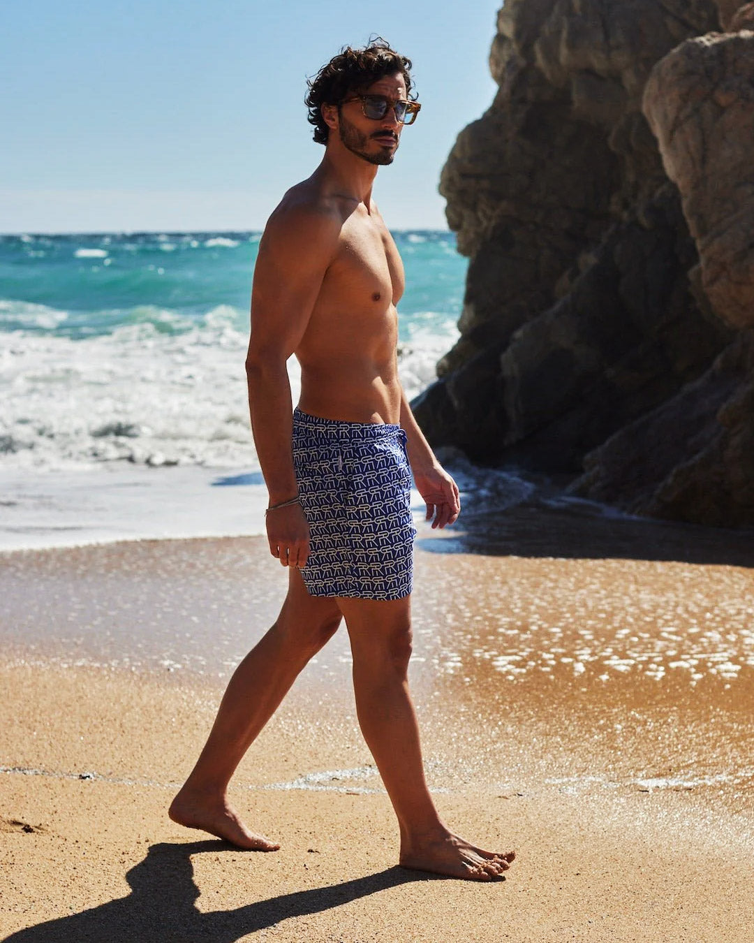 Santorini Blue Drawstring Swim Shorts