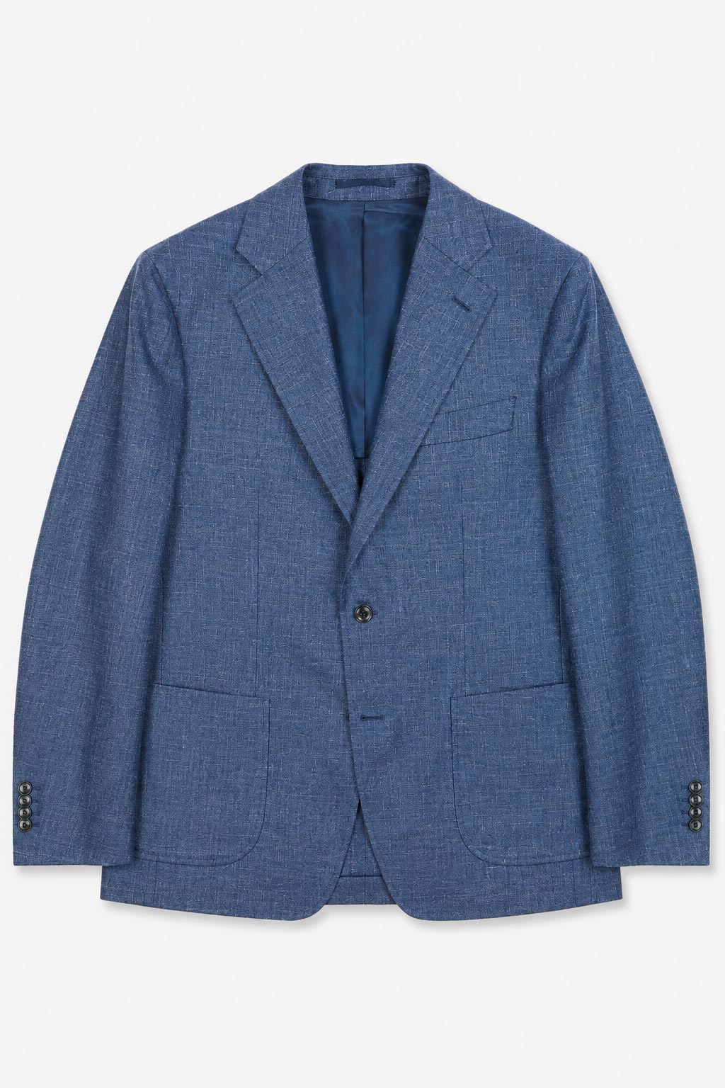 Slate Blue Wool Silk Linen Blazer