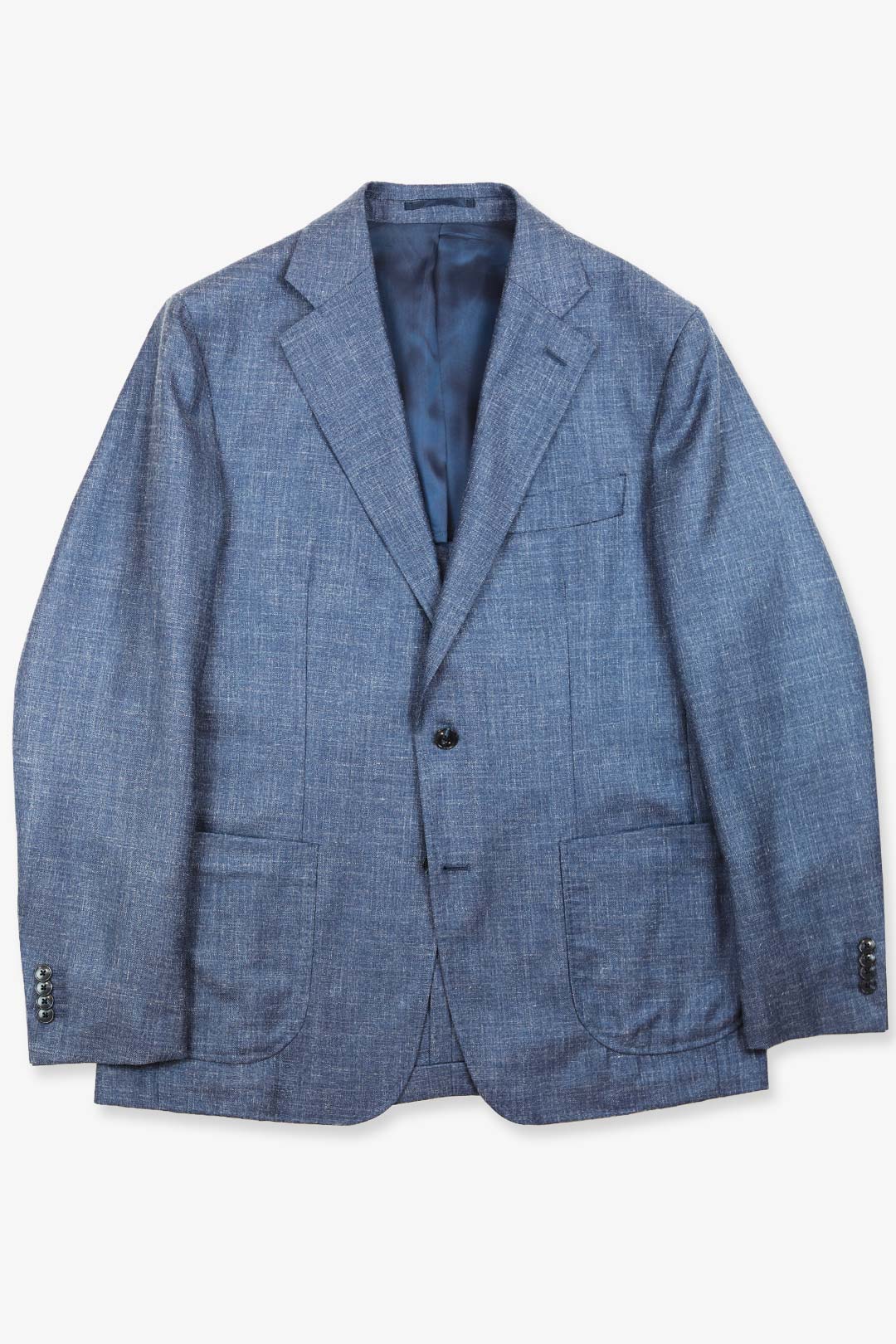 Slate Blue Wool Silk Linen Blazer