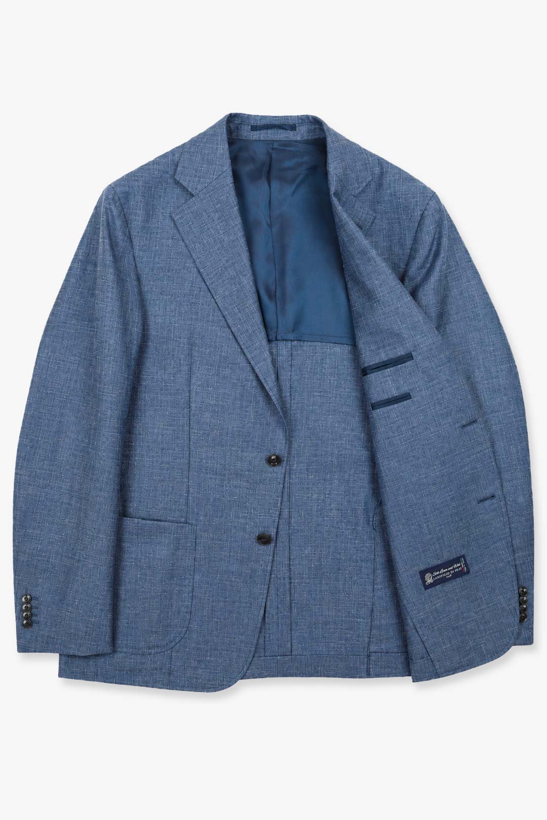 Slate Blue Wool Silk Linen Blazer