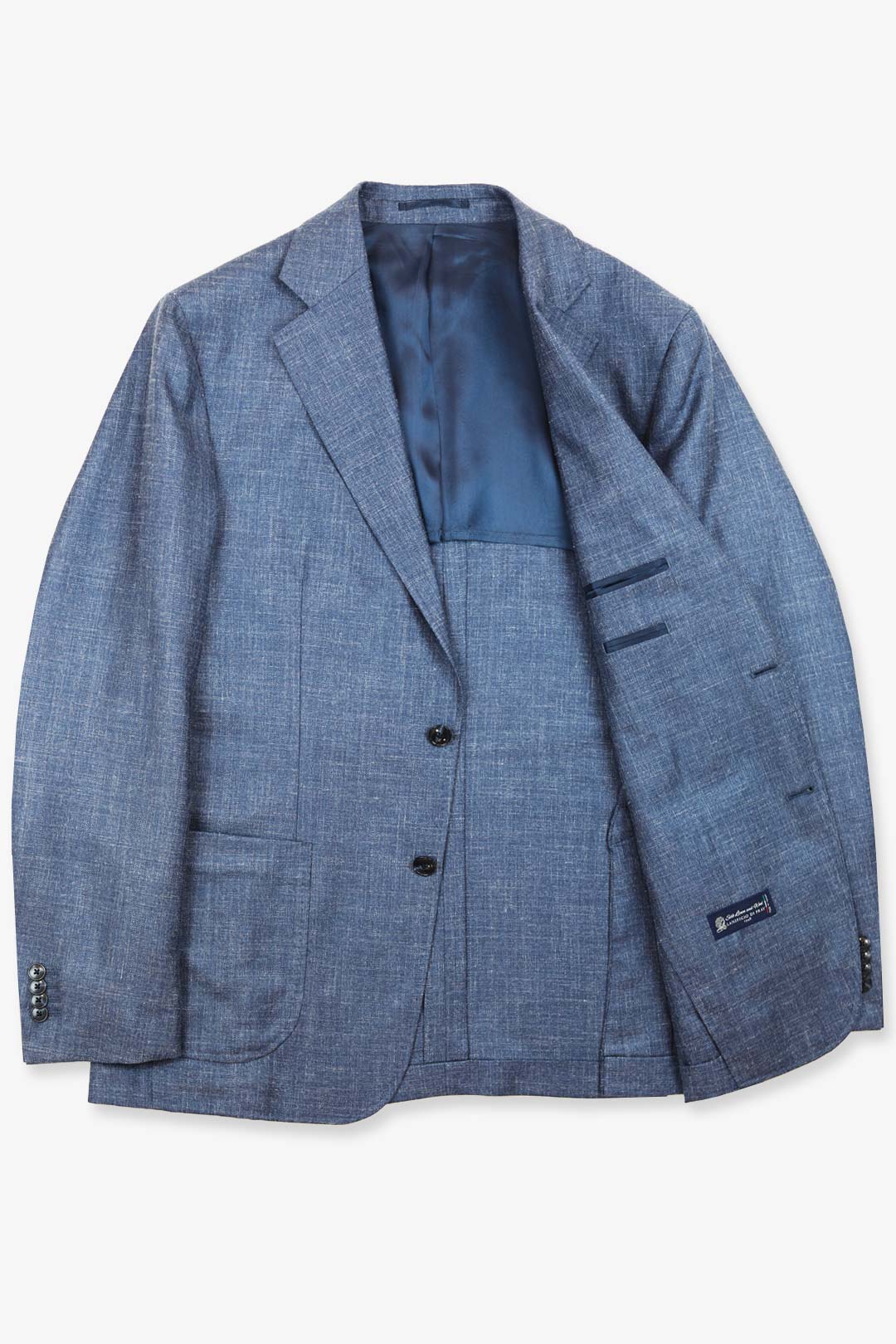Slate Blue Wool Silk Linen Blazer