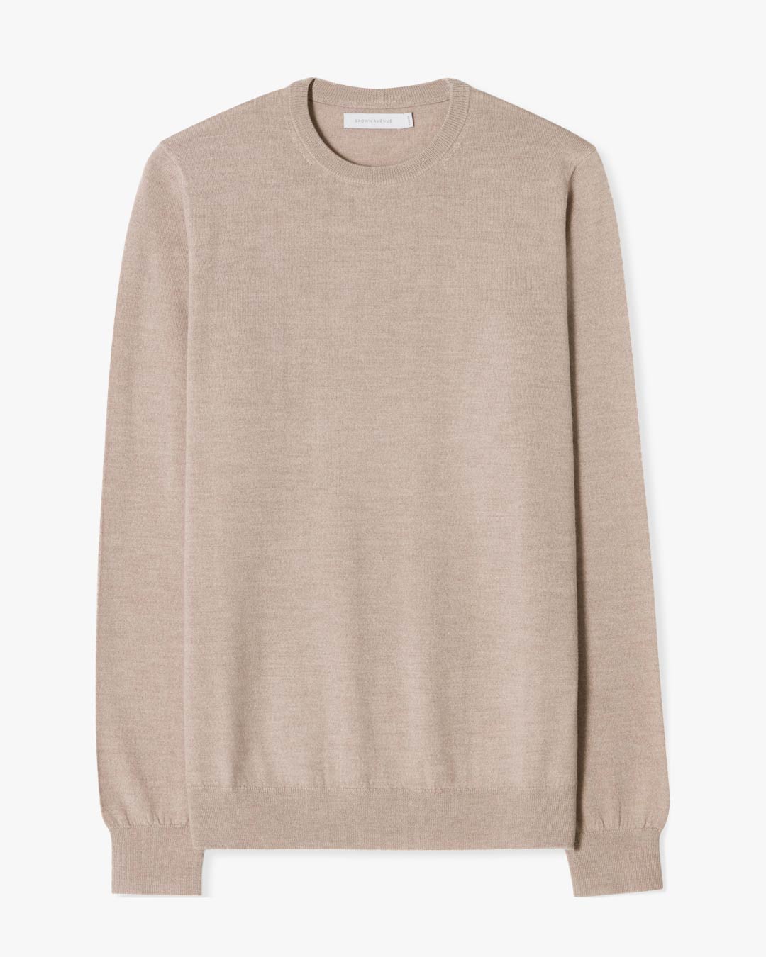 Taupe Cashfeel Merino Crewneck Sweater