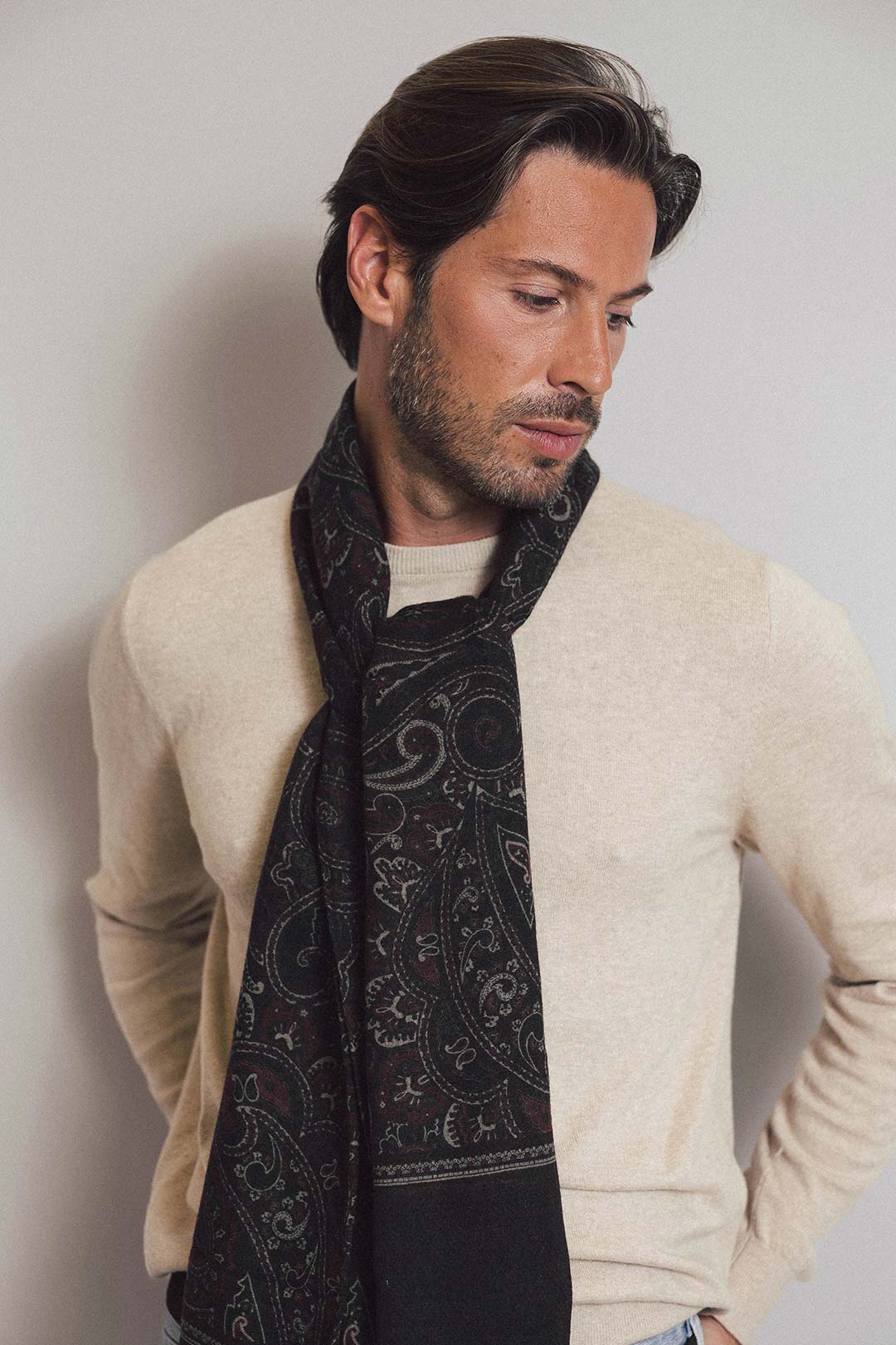 Taupe Cashfeel Merino Crewneck Sweater