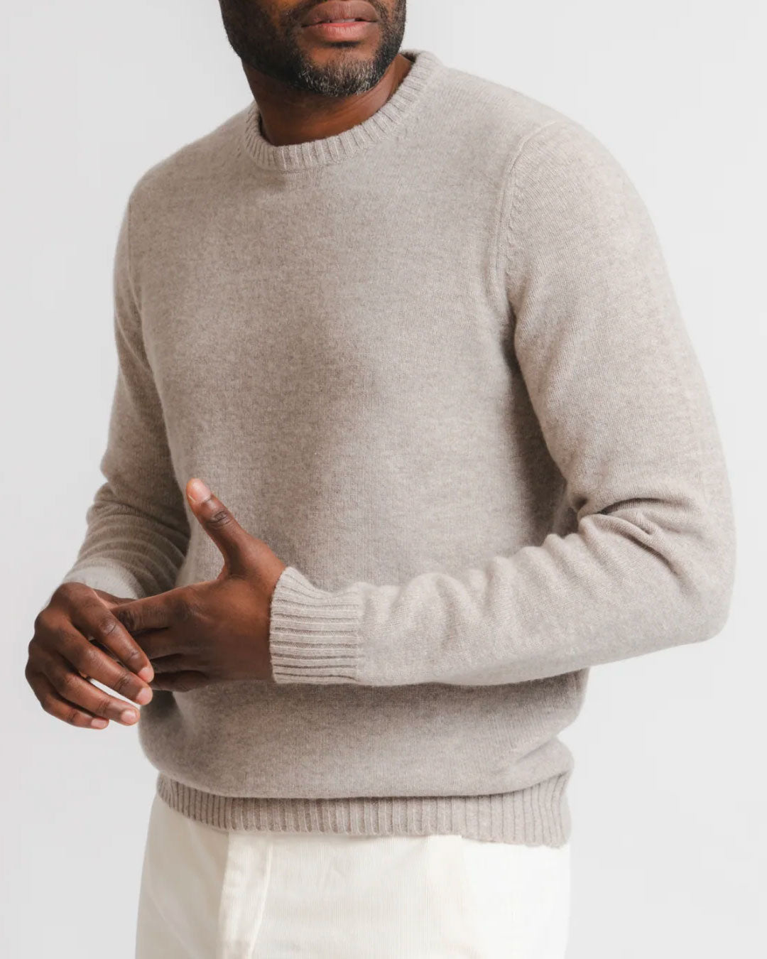 Warm Grey Wool Cashmere Chunky Sweater