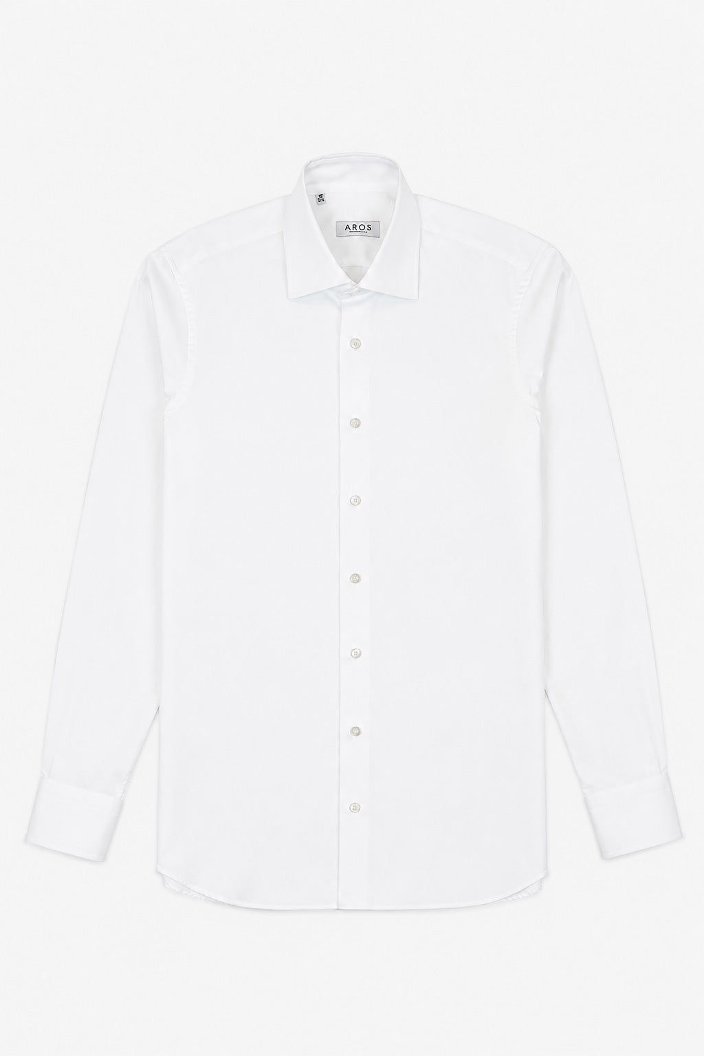 White Cotton Classic Semi-cutaway Shirt