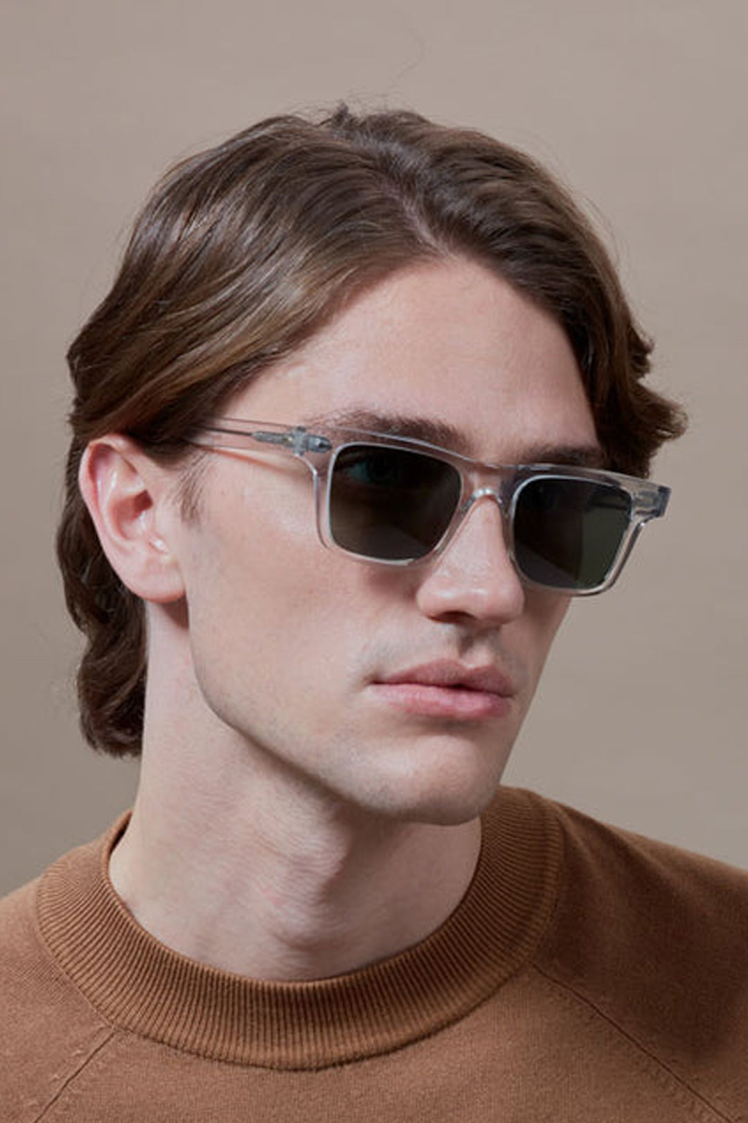 Denim Eco Transparent Bottle Green Sunglasses